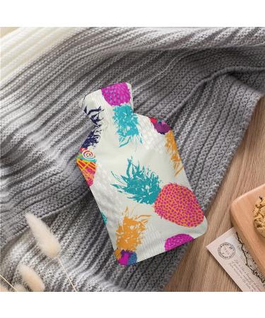 Watercolor Pineapple Hot Water Bottle with Plush Cover | Hand Warmer for Adults & Kids - 26.5x15.3cm - International Shipping Available - Buy Online on GoSupps.com
