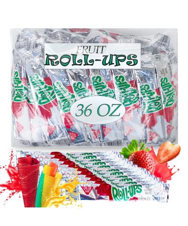 Bools Fruit Roll-Ups Variety Pack - 36 Ounce Individually Wrapped Fruity Snacks in Strawberry & Tropical Tie Dye Flavors - Use as Treats for School Lunch Loot Bags Party Favors Camping Trips & More