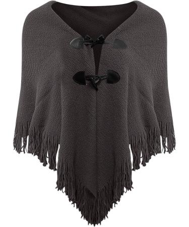 Winter Scarf for Women - Dark Gray Printed Triangle Wrap for Autumn - Casual and Warm Scarf - Buy Online on GoSupps.com