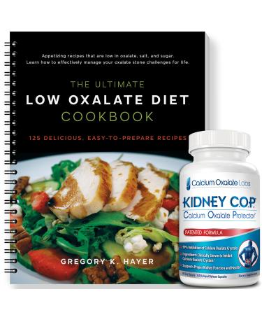 KIDNEY C.O.P. Calcium Oxalate Protector 120 Capsules Patented Kidney Support for Calcium Oxalate Crystals Stop Recurrence (Starter Pack - (120 Caps) and 1 Ultimate Low Oxalate Diet Cookbook)