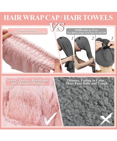 Boloshine 2-Pack Microfiber Hair Towel Hat | Cat Ear Fast Drying Turban Wrap | Super Absorbent Travel Bathroom Head Wrap for Women (Pink & Blue) - Buy Online on GoSupps.com