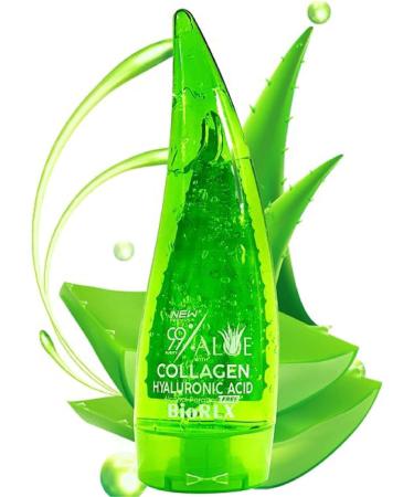 BioRLX by Cr 99% Purity Aloe Vera Gel with Collagen and Hyaluronic Acid for Face Body and Hair & Soothing (3 pieces 250ml) 3 pieces 750 ml (Pack of 1) - Buy Online on GoSupps.com