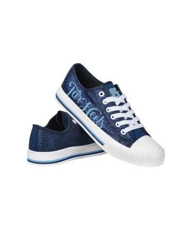 North Carolina Tar Heels NCAA Womens Color Glitter Low Top Canvas Shoes - 8
