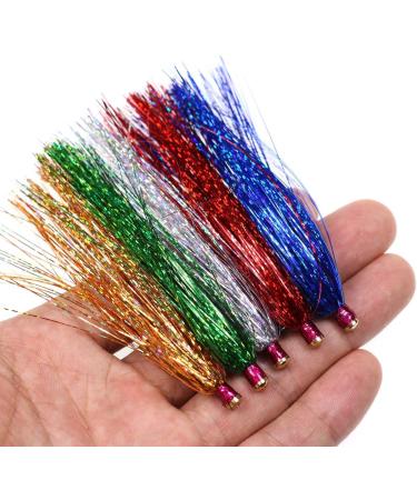 Wifreo Holo Mylar Flash Sliding Tube Bucktail Teasers - Pack of 12, 3.35 Length, Assorted Colors - Buy Online on GoSupps.com