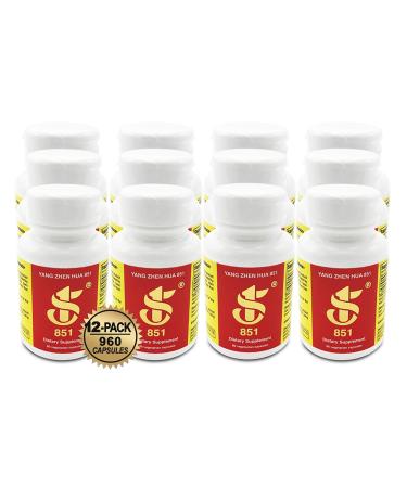 YANG Zhen Hua 851 Keeping You Healthy Naturally Made with 100% All-Natural USDA Organic Fermented Soy Gluten-Free Dairy-Free BCAA BCFA Minerals Protein (960 Capsules) - 12 Bottles