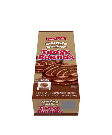 Little Debbie Large Sized Double Decker Rounds, Individually Wrapped (Fudge, Pack of 6)