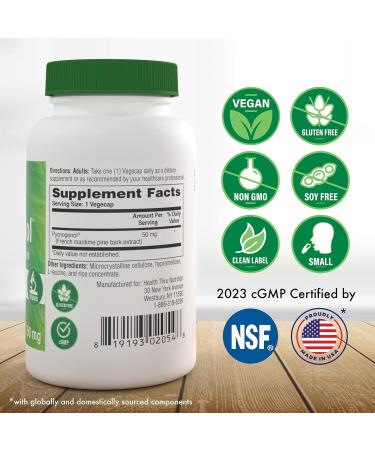 Buy Health Thru Nutrition Pycnogenol 50mg - Vegan French Maritime Pine Bark Extract | Anti-Aging Non-GMO Free Radical Scavenger | 3 Pack of 90 Capsules - International Shipping Available - Buy Online on GoSupps.com