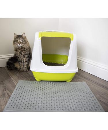 Petlinks Purr-FECT Paws Rubber Litter Mat for Cats & Kittens - Easy to Clean - Medium Gray - Buy Online on GoSupps.com