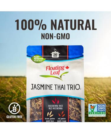 Pack of 3 x 400g Jasmine Thai Trio Riceberry Rice (Jasmine Black Rice) Brown Jasmine Rice and Red Jasmine Rice Non Gluten Non-GMO Kosher and Vegan - Floating Leaf - Buy Online on GoSupps.com