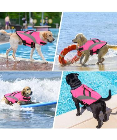 ALAGIRLS Dog Life Jacket - Pink Dog Costume for Swimming Pool Beach & Boating | Size MM 47-61cm - Buy Online on GoSupps.com