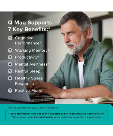Qunol Q-Mag Magnesium L-Threonate Tablets 2000mg of Magtein to Help Support Cognitive Performance Improve Mental Alertness & Productivity Supports Restful Sleep High Absorption 60 Count - Buy Online on GoSupps.com