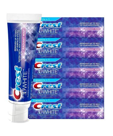 Crest 3D White Radiant Mint Whitening Toothpaste, 3.4 oz Twinpack