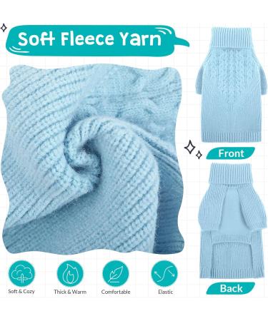 Classic Knitted Dog Sweater with Turtleneck | Cit toile Soft & Warm Cold Weather Vests for Small Medium Dogs - Blue XS - Buy Online on GoSupps.com