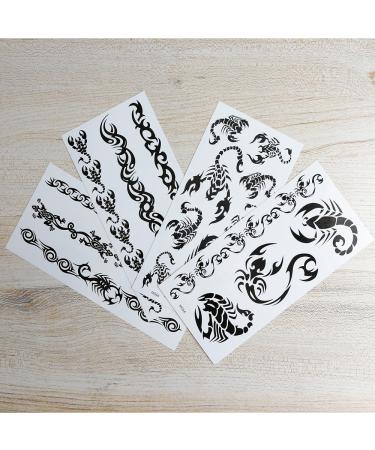 Yesallwas Black Scorpion Totem Temporary Tattoo Stickers - 4 Sheets - Buy Online on GoSupps.com