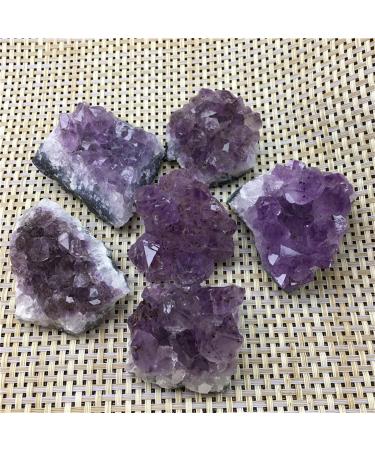Natural Crystal Rough Amethyst Cluster Crystal geode Specimen raw Stone Home Decoration (Size : 500g)