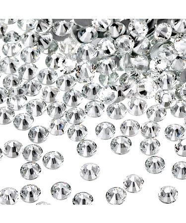 576 Pieces SS30 SS34 SS40 AB Crystal Rhinestones Glass Stones Glitter Gems Flat Back Brilliant Round Rhinestones for Nail Crafts Makeup Clothes Shoes Decorations (Clear AB SS30) Clear AB SS30