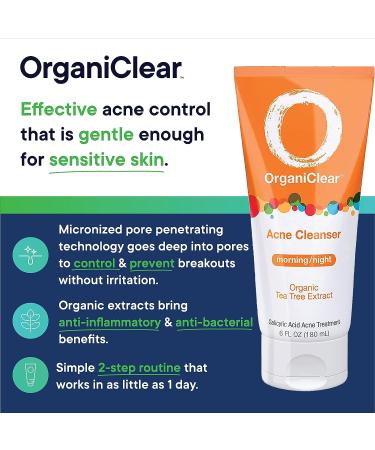 OrganiClear Acne Treatment System Kit - Benzoyl Peroxide Cream, Salicylic Acid Face Wash, Soothing Lotion - 90-Day Complete Skin Care Set - Buy Online on GoSupps.com