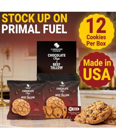 Carnivore Cookies Chocolate Chip High Protein Cookies Low Carb (2g Sugar) | Gluten Free | Keto & Carnivore Friendly Snack 12 Pack - Buy Online on GoSupps.com