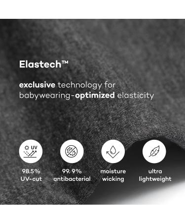 Konny Baby Carrier Original Elastech - Custom Fit Carrier Hassle-Free Easy to Wear Infant Sling Wrap Perfect for Newborn Babies up to 44 lbs Toddlers (Charcoal L) L 01Elastech-Charcoal - Buy Online on GoSupps.com