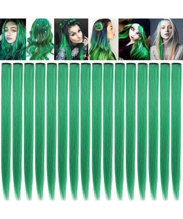 Shop Shkjchp Green Hair Extensions Clip - 21/55cm Smooth Heat-Resistant Wigs for Costume & Cosplay | 16-Piece Set - Buy Online on GoSupps.com