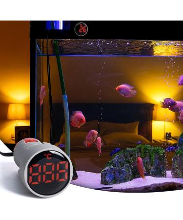 Buy FBBULES LED Digital Thermometer with Waterproof Probe - AC60-380V Temperature Meter for Aquarium | -20 to +199 | 1 PC Red - Buy Online on GoSupps.com