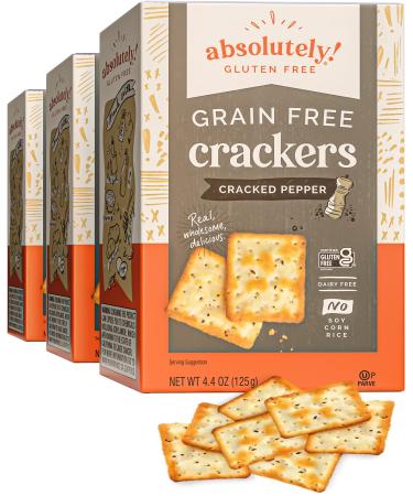 Absolutely Gluten Free Cracked Pepper Crackers, 4.4 Ounce (3-Pack)