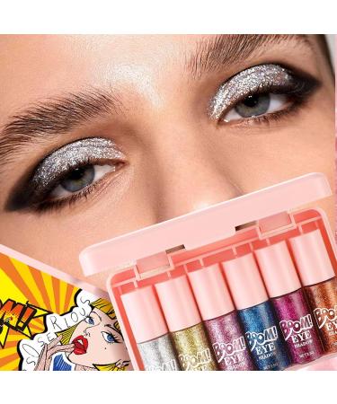 Liquid Eyeshadow 6 Piece Liquid Shine Cosmetics High Pigment Shimmering Eyeshadow Make Up for Brides Women Girls - Buy Online on GoSupps.com