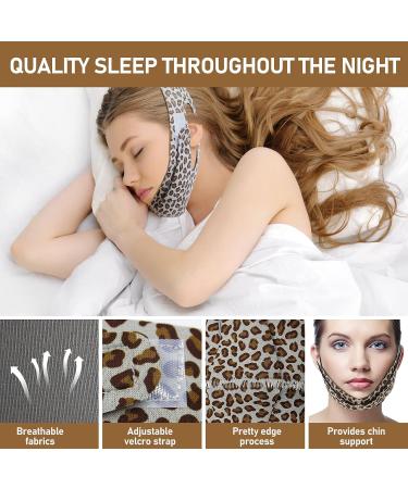 Anti Snoring Chin Strap - Adjustable & Breathable for Women - Leopard Print Head Strap - Stop Snoring Devices by Ambreview - Buy Online on GoSupps.com