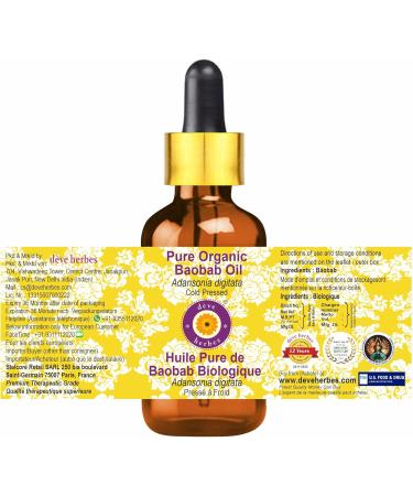 Buy Pure Organic Baobab Oil 15ml | Cold Pressed Glass Dropper | International Shipping - Buy Online on GoSupps.com