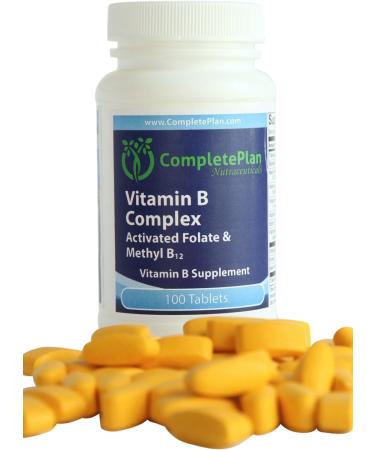 Vitamin B Complex with MethylFolate & Methyl B12 - Energy & Immune Support - 100 Slow Release Tablets - Buy Online on GoSupps.com