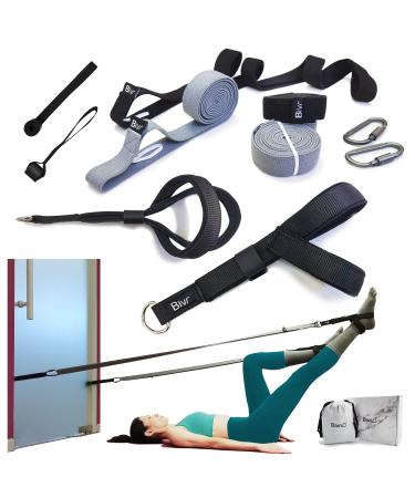 BIVR Portable Pilates Home Kit - Home Workout Equipment with Designed Pilates Loop Straps, Fabric Long Resistance Exercise Bands, Door Anchors and Aluminum Carabiners for Working Out as in Reformer