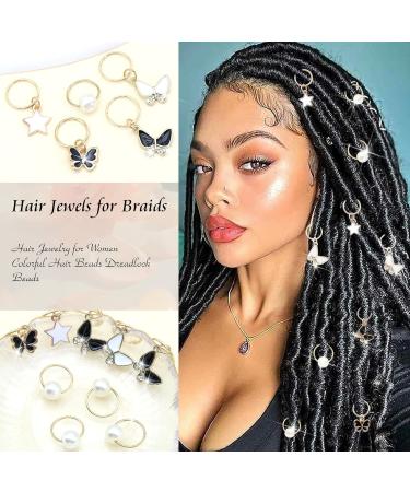 SAWINDA 15 Pieces Gold Star Locs Hair Jewelry Braids Butterfly Pendant Hair Clips Adjustable Hair Cuffs Rings Hair Charms Butterfly Hair Accessories for Women and Girls - Buy Online on GoSupps.com