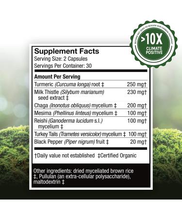 Fungi Perfecti Myco Botanicals Liver Support - 60 Vegan Capsules for Liver Health - Buy Online on GoSupps.com