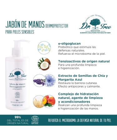 Dr. Tree | Dermoprotector Hand Soap for Sensitive Skin | Cleanse and restore the skin barrier | 99% Natural Ingredients | 300 ml. - Buy Online on GoSupps.com