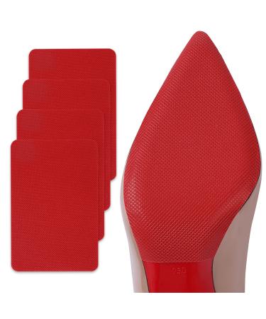 CZBYXA12 Red Shoe Sole Protector for Womens High-Heels Red Bottom Protectors Shoe Grips on Bottom of Shoes Non Slip Shoe Pads  Guard Soul Protectors 4 Pcs Anti-Slip(6x4 Red) 6.0   4.0 Red-2pairs