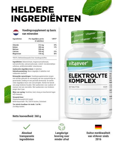 VitaminVersand24 DE vit4ever Electrolytes 600 vegan tablets with magnesium calcium potassium sodium & chloride to support electrolyte and fluid balance ideal for sports endurance & keto diet - Buy Online on GoSupps.com