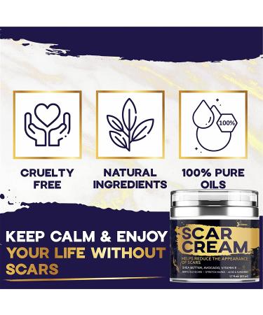 Natural Scar Removal Cream for Surgical, Acne, Cuts, Burns & Stretch Marks - Skin Renewal Support for Women & Men - All Skin Types - Buy Online on GoSupps.com