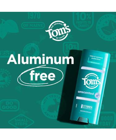 Tom's of Maine Unscented Natural Deodorant for Men & Women - Aluminum Free 2-Pack (3.25 oz Each) - Buy Online - Buy Online on GoSupps.com