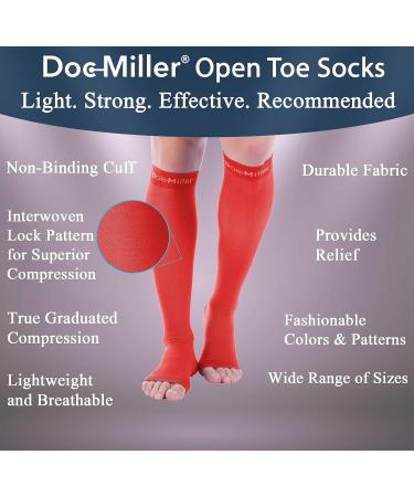 Doc Miller Open Toe Compression Socks 20-30mmHg Support | XX-Large - Buy Online on GoSupps.com