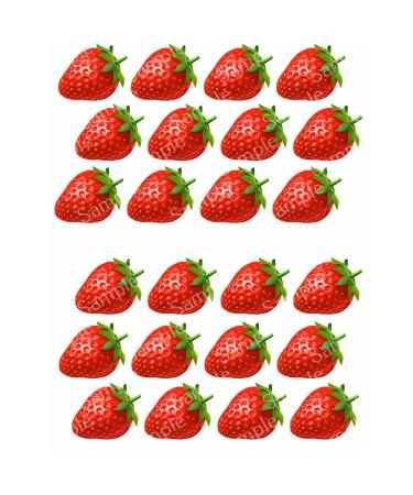 24 x Pre-Cut Strawberries Strawberry Fruit Edible Wafer Cupcake Toppers Cake Decoration - Buy Online on GoSupps.com