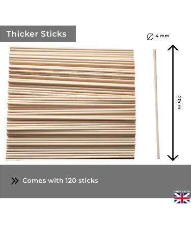 Ziffs Home 120 Natural Fibre Reed Diffuser Sticks - Thick 20cm x 4mm - Fragrance Refill for Diffuser Oils - Fibre Reeds for Diffusers - Buy Online on GoSupps.com