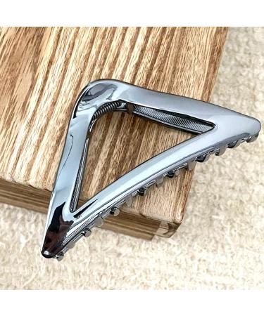 Elegant Gunmetal Triangle Metal Hair Clip for Women and Girls - Strong Hold for Daily Wear and Party - Fashionable and Versatile (Gunmetal) - Buy Online on GoSupps.com