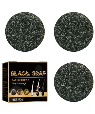 Sundaz Gray Hair Bamboo Charcoal Bar Sundaz Pure Gray Hair Charcoal Bar 50g Gray Hair Reverse Darkening Soap Bar Pure Organic Hair Darkening Charcoal Shampoo Bar (3pcs)
