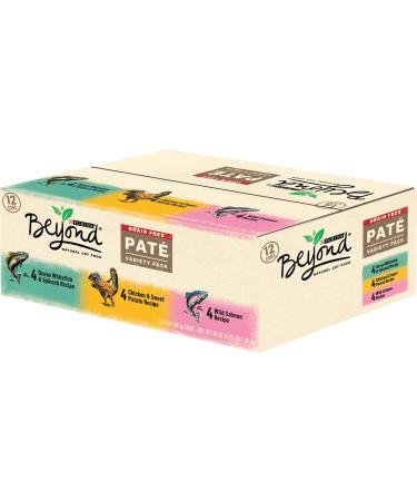 Purina Beyond Grain Free, Natural, Adult Wet Cat Food Pate Variety Packs (Packaging May Vary) Chicken & Seafood 3 Ounce (Pack of 24)