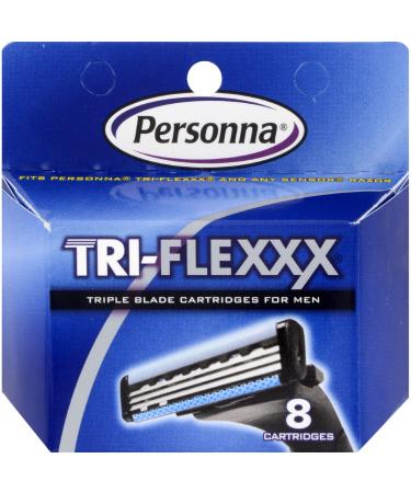 Tri-flexxx Cartridges - For all Gillette Sensor and Personna Tri-flexxx Razors - 8 Ea