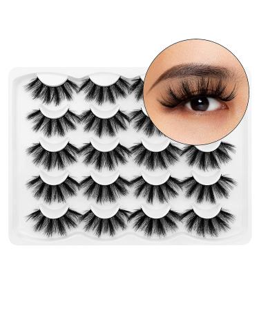 KOUSEI Cat Eye Fluffy False Eyelashes - 10 Pairs Faux Mink Soft Thick Dramatic Fake Lashes | Handmade, No Glue Needed - Buy Online on GoSupps.com