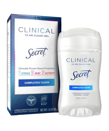 Buy Secret Clinical Strength Clear Gel Antiperspirant & Deodorant for Women - Completely Clean 1.6 oz (Pack of 3) - International Shipping Available - Buy Online on GoSupps.com