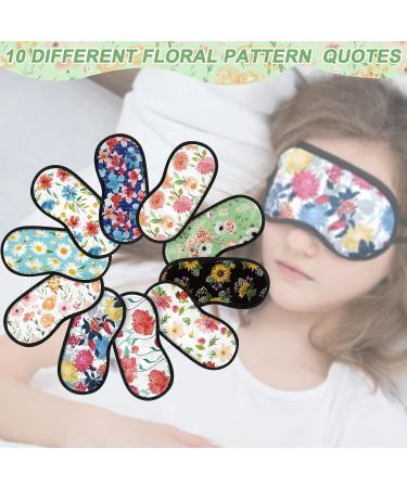 Tarpop 20 Pcs Bulk Flower Eye Masks - Adjustable Strap, Soft Cute Covers for Sleeping - 10 Styles - Perfect for Adults, Women, Men, Travel, Nap - Buy Online on GoSupps.com