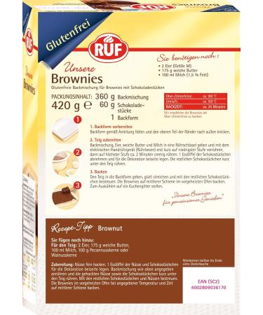 Gluten-Free Chocolate Brownies with Chocolate Pieces - Vegan & Delicious 8 Pack (420g) | Perfect for Celiac Disease | Order Internationally - Buy Online on GoSupps.com