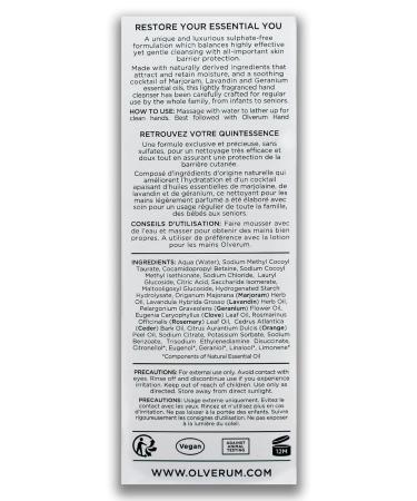 OLVERUM Natural Purifying Hand Wash | Clean Vegan Skin Care (8.5 fl oz | 250 ml) - Shop Internationally - Buy Online on GoSupps.com